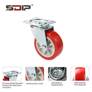 Neue Leichte Kleine <span class=keywords><strong>PU</strong></span>-Seitenbremsvorrichtung Rote Möbel-Tischbeine <span class=keywords><strong>Mini</strong></span>-Rollen für Küche Modernes Design - Product Image 2