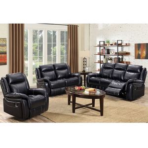 Conjunto de Sofás Reclinables de Cuero Modernos Súper Populares de Alta Calidad con Diseño Tradicional, Sofás Tipo Puff para Sala de Estar - Product Image 6