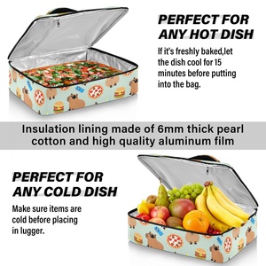 Hawaiian Custom Cute Designs Aluminum Foil Insulated Thermal Cooler Bag Pizza Casserole <b>Pans</b> Carrier Cooler Lunch Bag - Product Image 5