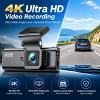 Usine voiture Dvr 4k Wifi Gps caméra de bord avant et arrière double objectif hd 4k Dashcam Wifi Gps caméra de voiture 4k Dash Cam pour voiture