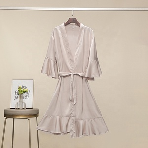 <span class=keywords><strong>Kimono</strong></span> da <span class=keywords><strong>Donna</strong></span> in Seta Sintetica, <span class=keywords><strong>Vestaglia</strong></span> da Casa con Volant per Damigelle, Taglie Forti, Abbigliamento da Notte Femminile 6044 - Product Image 3