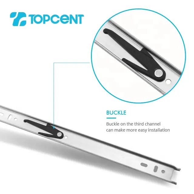 Topcent Đồ Nội Thất Phần Cứng Ổ Bi 6 Inch Cho Tủ Trượt Hướng Dẫn Mở Rộng Toàn Bộ Kênh Kính Thiên Văn