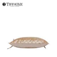 Coussin décoratif ovale en velours coupé haut de gamme, texture texturée, pour canapé, coussin de showroom haut de gamme, couleur chair, avec sangles