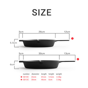 Utensilios de cocina superventas, utensilios de cocina presazonados, sartén de <span class=keywords><strong>hierro</strong></span> <span class=keywords><strong>fundido</strong></span> de 12 pulgadas con muestras disponibles - Product Image 2