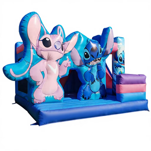 Château <span class=keywords><strong>gonflable</strong></span> combiné avec toboggan Stitch en PVC bleu, pour enfants et adultes, idéal pour la <span class=keywords><strong>location</strong></span> commerciale et les fêtes - Product Image 5