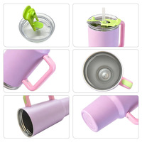 Gobelet de voyage isotherme grande capacité avec logo personnalisé, couvercle anti-fuite, en acier inoxydable 18/8, compatible avec le porte-gobelet de voiture
