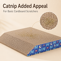 Planche à gratter pour chat en carton ondulé en forme de cale, avec herbe à chat, emballage personnalisé, vente en gros
