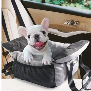 Transportador de mascotas de tela para viajes en coche, para perros y gatos, cómodo relleno hollowfibre