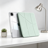 Étui magnétique transparent en TPU anti-chute avec support réglable pour iPad Pro 11 pouces et iPad Air (24.8x18)