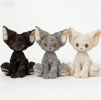 Peluche chat noir bouclé Devon avec rembourrage en coton PP pour enfants
