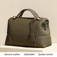 Sac à main en cuir OEM vintage pour femme, style Boston, en cuir de vachette, avec poignée supérieure, sacoche à coutures contrastées, vente en gros, personnalisable en usine