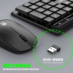 Combo de teclado y ratón inalámbricos Limei W200, receptor compartido de 2,4G para uso en el hogar, la oficina y el ordenador portátil - Product Image 1