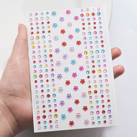 3D Coloré Tournesols Diamant Visage Autocollants Gem Visage Autocollant Yeux Corps Mélange Perle Bijoux Diamants Visage Bijoux Tatouage Autocollant