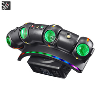 Mini projecteur LED DJ 80W à quatre têtes DMX512 avec contrôle sonore, laser, stroboscope rotatif pour discothèque, bar, KTV, projecteur à faisceau mobile