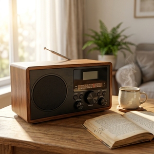 Haut-parleur Bluetooth rétro en bois, <span class=keywords><strong>radio</strong></span> FM/AM, lecture de carte USB/TF, batterie rechargeable intégrée, prise en charge de la personnalisation ODM/OEM - Product Image 3