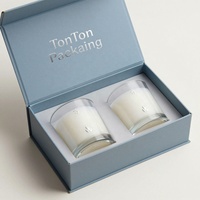 Boîte personnalisée avec couvercle et base, et boîte cadeau bleue pour aromathérapie, en papier sans danger pour les parfums