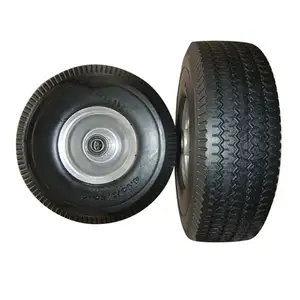 थोक उच्च गुणवत्ता वाले पंचर प्रूफ टायर 350-4 पु फोम व्हील 10 इंच फ्लैट फ्री व्हील