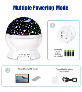 Lámpara Proyector de Luz Estelar Giratoria con Efectos de Luna y Galaxia, Ideal para Decoración de Dormitorios y Regalos de Navidad para Niños - Product Image 2