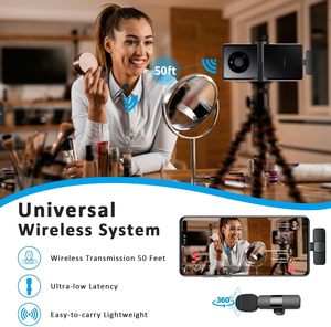 ไมโครโฟนไร้สายแบบหนีบปกเสื้อขนาดเล็ก 2.4GHz ชนิด Type C USB สำหรับโทรศัพท์มือถือ Android, iPhone, iOS และ iPad - Product Image 4