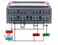 Controlador de Temperatura Digital RUNNENG 110-220V, Interruptor con Sensor NTC Impermeable, Pantalla LED, Automático, Negro, Frío/Calor
