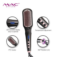 Pelurus Rambut Profesional LCD, Sisir Pelurus Rambut, Perlengkapan Salon, Keramik, Sisir Pelurus Rambut