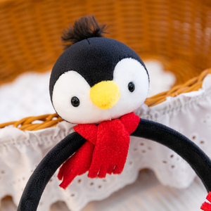 Fascia per Capelli Promozionale Zoo Personalizzata in Peluche con Design di Animali Vari: Pinguino, Elefante, Procione, Scimmia, Panda per Bambini - Product Image 2