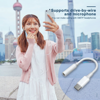 Adaptor Jack Audio Premium Tipe C ke DC 3.5mm Female, Mendukung Kabel Audio Mikrofon untuk Headphone, Speaker, iPad Pro, Air
