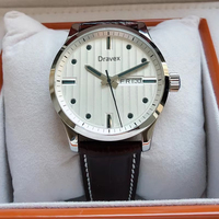 Herren Multifunktionale Leder Automatik-Mechanische Uhr Edelstahlgehäuse Leuchtend Wasserdicht Klassische Midot Geschäftsuhr