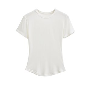 Nouveau T-shirt respirant à manches courtes et col masque, style européen et américain, pour femme, coupe ajustée, taille fine, couleur rose poudré - Product Image 6