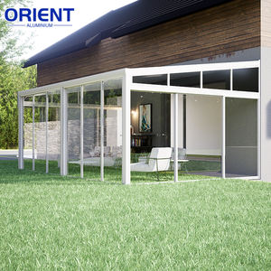 Prix bon marché Auvents de jardin Toit en poly Couverture de patio en aluminium <span class=keywords><strong>Pergola</strong></span> avec porte en verre Maison Jardin Véranda - Product Image 1