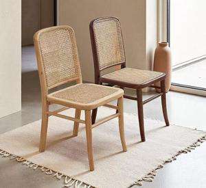 Silla de Comedor Moderna de Madera Maciza, Silla de Restaurante de Madera, Silla Lateral de Ratán para el Hogar, Muebles de Hotel - Product Image 3