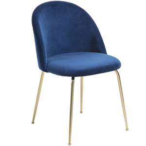 Chaise de salle à manger en tissu velours, coccinelle en métal pour Restaurant - Product Image 2