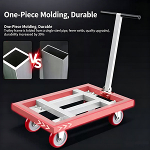 Carretilla Plegable de Plataforma Plana con Tubo Cuadrado de 1400 kg, 110x70 cm, Plateada, con Ruedas Todoterreno de 8 Pulgadas - Product Image 6