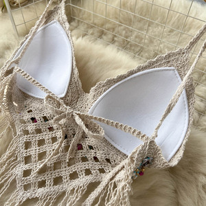 Gonna bohémien smodozed Set da donna estiva con pezza e nappine sul petto con spalline e mezza gonna sul fianco Set due pezzi - Product Image 4