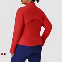 Veste de yoga pour femmes grande taille, polaire, zippée, coupe ajustée, veste de course et de fitness, vêtements de sport de plein air