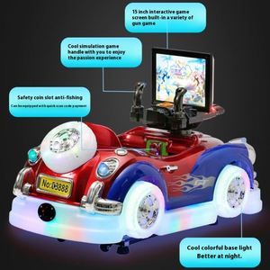 Voiture de course d'arcade pour enfants à monnayeur avec écran et lumières clignotantes, rouge et bleue, en plastique, machine de jeu d'action pour parc d'attractions - Product Image 3