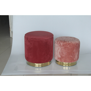 <span class=keywords><strong>Tabouret</strong></span> de rangement en tissu velours côtelé, 4 pièces, décor rond recouvert, garniture métallique, mobilier de salon, de maison, <span class=keywords><strong>tabouret</strong></span> et repose-pieds - Product Image 2