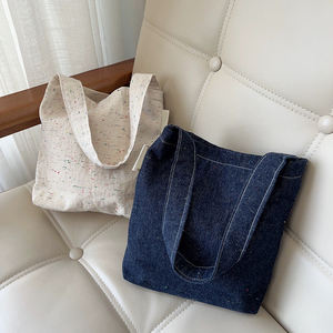 Sac en toile en denim écologique, grand sac fourre-tout, logo personnalisé acceptable, sacs fourre-tout artistiques pour étudiants - Product Image 6