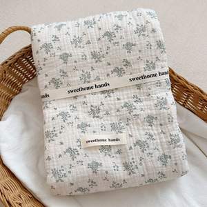 Manta mullida de 4 capas personalizada de fabricante, manta de muselina orgánica Bohemia para niños, manta para <span class=keywords><strong>cama</strong></span> de niñas - Product Image 5