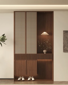 <span class=keywords><strong>Meuble</strong></span> d'entrée moderne en rotin pour salon, porte-chaussures, couleur noyer, avec panneau en os, <span class=keywords><strong>meuble</strong></span> de salon sur mesure - Product Image 4