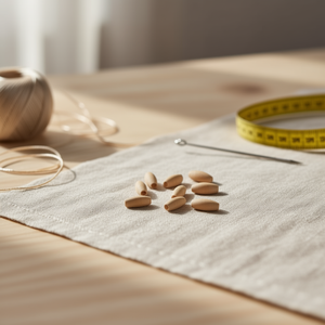 Perle ovale en bois Ilan 25x10 mm pour accessoires vestimentaires - Product Image 3