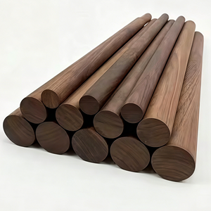 Tringles à rideaux en bois rondes personnalisées en noyer noir et chêne massif <span class=keywords><strong>pour</strong></span> drapeaux, à faire soi-même - Product Image 2