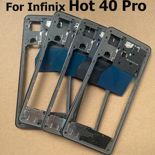 Middle Frame Front Bezel Faceplate ABS Bar Design Side Button Mainland China Repair Spare Parts Infinix Hot 40 Pro