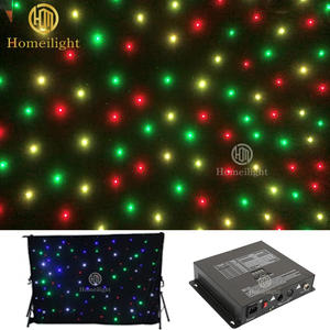 Fabrika fiyat çift katlı yanmaz kadife RGB pırıltı Starlit LED yıldızlı perde için sahne arka fon dekorasyonu - Product Image 4