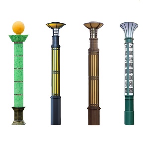 Lampadaire de jardin moderne en fer, LED 2700K blanc chaud doux, IP66, AC 220V, détecteur de mouvement, alimenté par énergie solaire, semi-encastré, extérieur - Product Image 5