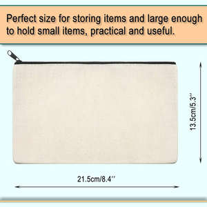 Sac de maquillage en toile de coton, fermeture éclair, Logo personnel personnalisé, pochette polyvalente pour étiquette privée, blanc, noir, 50 pièces - Product Image 2