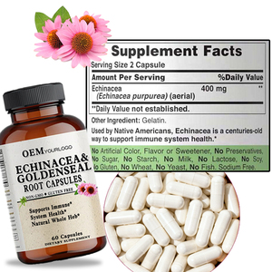 Capsule di <span class=keywords><strong>Echinacea</strong></span> per Adulti, Integratore Alimentare Naturale a Base di Erbe, 60 Capsule/Flacone, Supporto Immunitario - Product Image 6