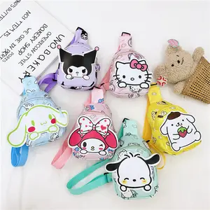 Cinnamoroll Kuromi bandoulière mélodie poitrine Pack sac enfants Messenger enfants enfants en peluche sac à bandoulière