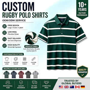 <span class=keywords><strong>Polo</strong></span> a Righe in Cotone Lavato OEM ODM per Uomo, Nuovo Stile Estate 2026, T-shirt Casual Traspirante a Maniche Corte, Vendita all'Ingrosso - Product Image 1
