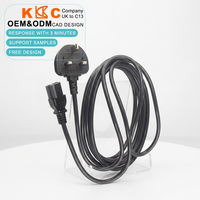 Câble d'alimentation conforme RoHS, prise britannique BS1363A avec fusible vers IEC C13, 250V, câble de remplacement pour appareils électroniques
